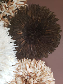 Tan Juju Hat -  Decorative Feathers