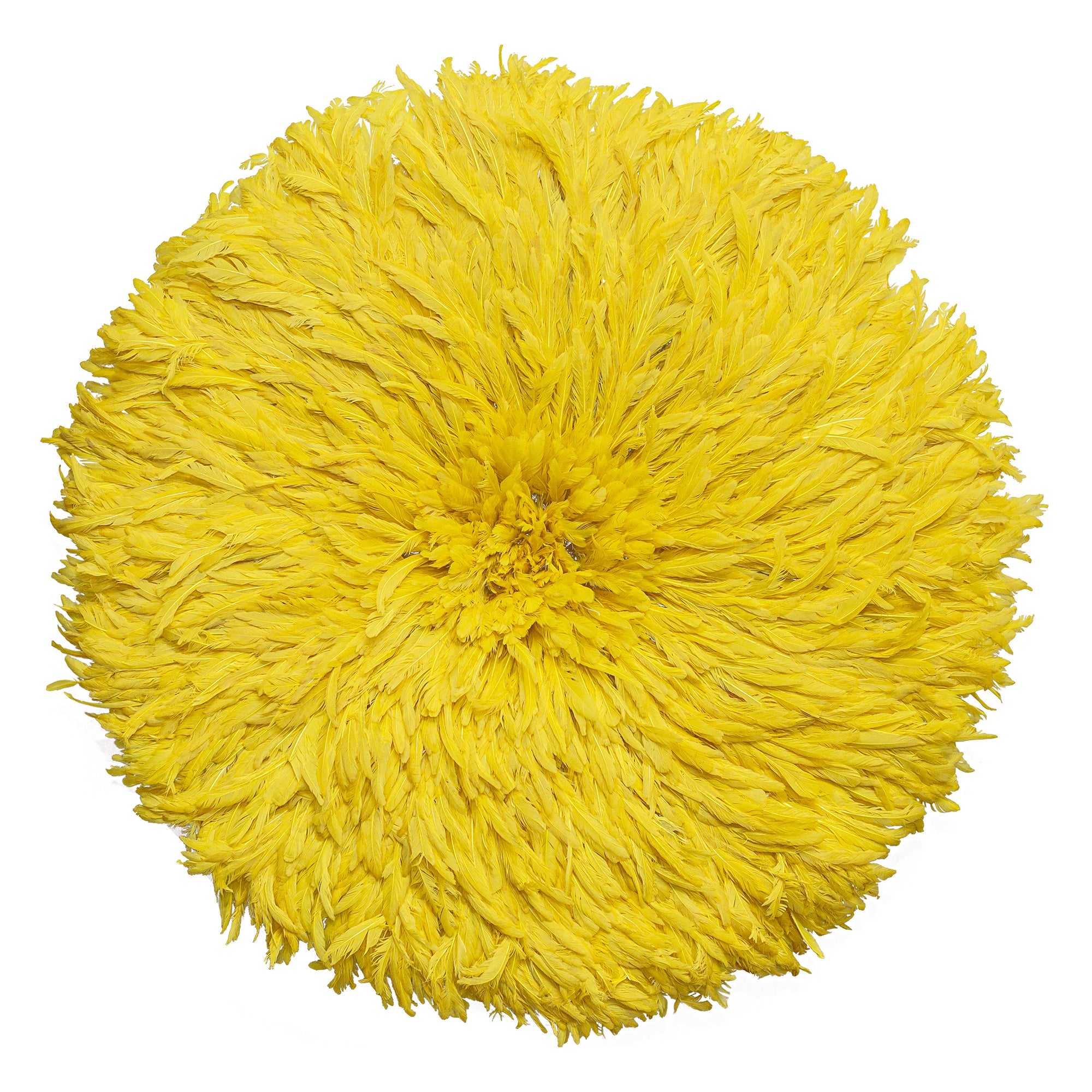 Yellow Juju Hat | Handmade Bright Feather Wall | USA - JUJU HOME DECOR